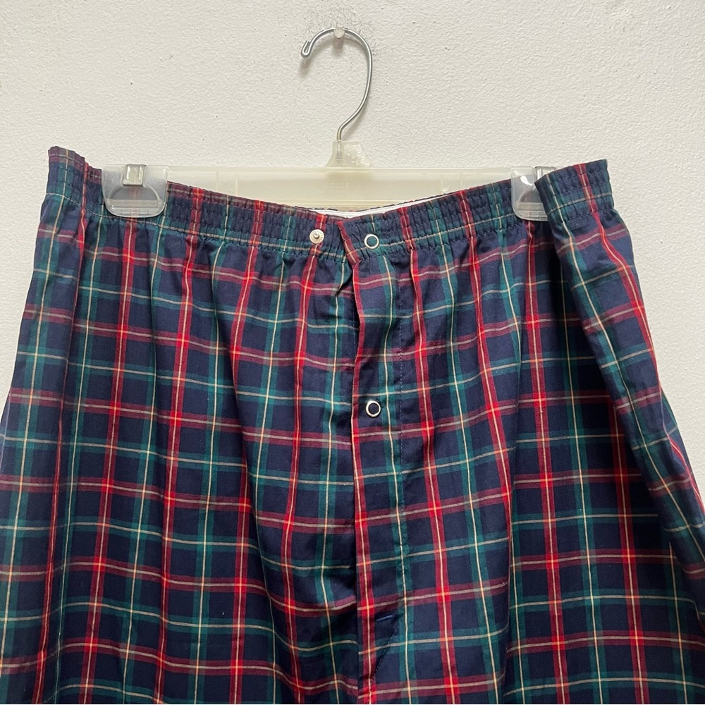 Oscar de la Renta Men’s M/L Pajamas Set Blue Red Plaid Designer Luxury Sleepwear - Picture 12 of 16